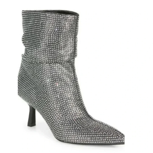 Open Edit Tilly Crystal Embellished Bootie in Silver Size 8.5 - Picture 1 of 8